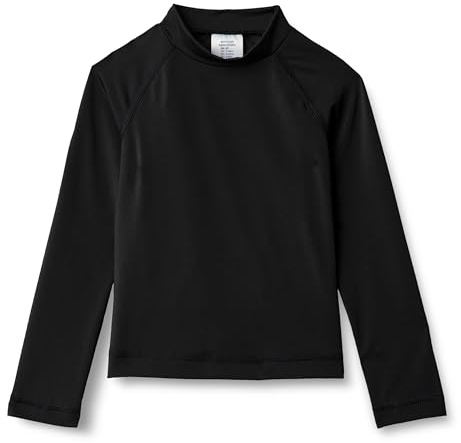 Amazon Essentials Jungen Langärmliges Rashguard-T-Shirt mit UPF 50, Schwarz, 6-7 Jahre