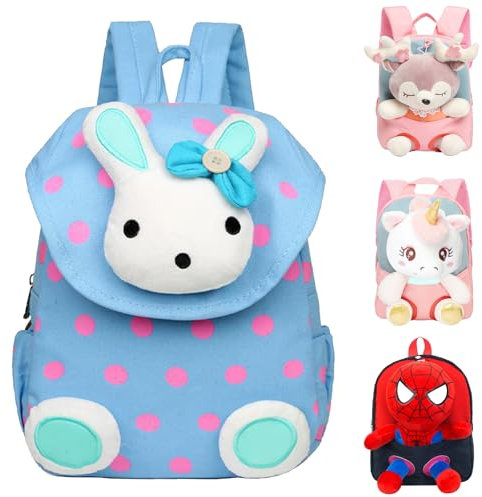 AUNGCSHE 2 Bis 5 Jahre Alt Lässig Kinderrucksack, Leichter Kindergartenrucksack Mädchen, Obst Kindergartenrucksack Jungen für Kindergarten, Grundschule, Picknick, Reisen, Ausflug (Blau)