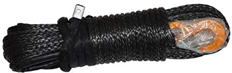 BINGNU Synthetisches Windenseil, Schwarzes 10mm * 30m Synthetisches Seil, ATV Winchkabel, UTV-Winde-Accemies, Off-Road-Seil für 4WD Geländewagen, LKW, SUV