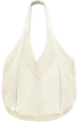 Aucuu Borsa da Spiaggia in Rete All'uncinetto, Borsa a Tracolla da Spiaggia, Borse a Spalla da Spiaggia, Borse a Spalla Bohemien, per Viaggio Shopping