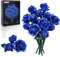 IA11007 – Ensemble de construction de bouquet de roses bleues, kit de blocs de collection botanique compatible avec Lego pour adultes, décoration d'intérieur gothique pour Pâques et fête des mères