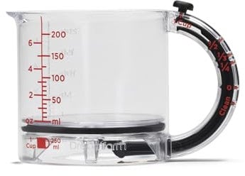 Dreamfarm Upcup All-in-1 Adjustable Measuring Cup, Metric & Imperial Measurements up to 1 Cup - Black/Clear