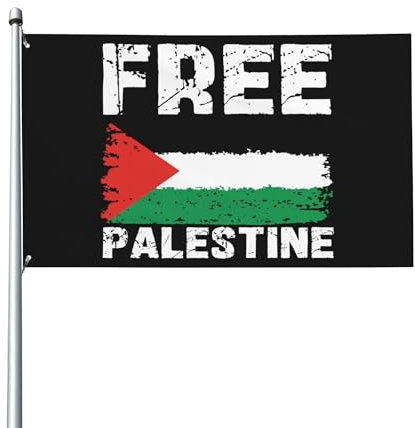 Drapeau pro-palestinien « Free Palestine » de 90 x 150 m, pour décoration de jardin ou de cour