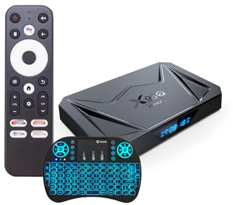 CHROX X96Q PRO+ Android TV Box, Smart Set Top Box H728 CPU Builtin 2.4G/5G Wifi Bluetooth 4.2, Media Player Support 4K 3D UHD Videos, with Mini Wireless Keyboard,4GB+64GB