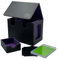 PUKARA Commander Card Deck Box for MTG. Card Storage with Magnetic Closure, Premium PU Leather, Includes Card Sleeves, Dividers, Dice and Tokens Tray, 35PT Card Holder (Black and Purple)