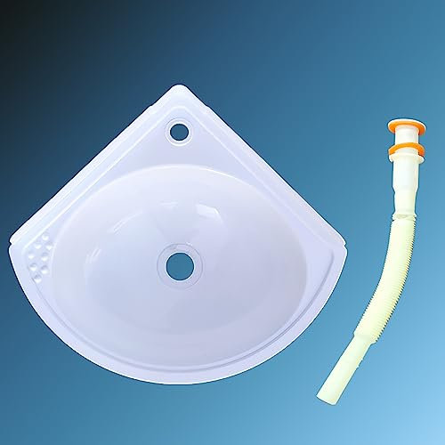 Mini lavello angolare in plastica, montaggio a parete, per lavanderia e camper, bagno