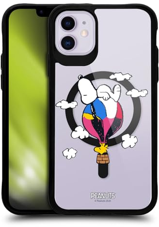 Head Case Designs Offizielle Peanuts Woodstock-Ballon Snoopy & Freunde Black Shockproof Bumper Case [Military Grade Protection] Compatible with Apple iPhone 11 and Compatible with MagSafe