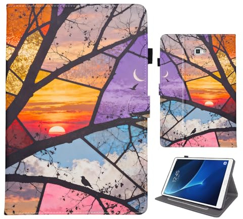 Bemoloon PU Tablet Cover per Samsung Galaxy Tab A 10.1 2016 A6/T580/T585 - Colori Vibranti & Design alla Moda, Anti-Graffio, Sblocco/Standby Automatico, Finestra