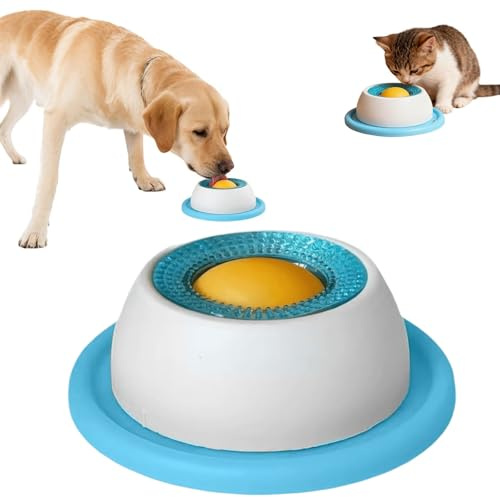 Plato para Lamer Perro Azul, Bowl Interactivo para Mascotas, Alimentador Lento para Calmar la Ansiedad, Juguete de Enriquecimiento para Perros, Ideal para Entrenamiento y Baño