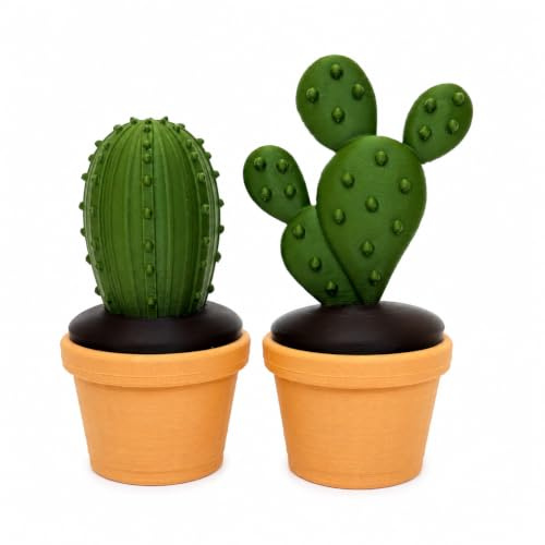 Genérico Kit de 2 Plantas Artificiales Decorativas en Maceta | Mini Cactus y Suculentas para Escritorio, Baño, Dormitorio y Salón | Decoración Minimalista Moderna
