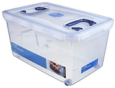 LocknLock PP CLASSIC Aufbewahrungsbox mit Deckel und Griffen | 21 L, 456 x 300 x 225 mm | 100 % Luftdicht | halbtransparenter Vorratsbehälter | Vorratsbehälter mit Deckel für Haushaltsgegenstände