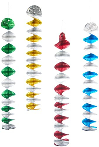 Amscan 1027 - 6 Rotorspiralen folie, circa 7,5 x 60 cm, Dekoration, Geburtstag