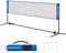 SONGMICS 4 m Badmintonnetz, Volleyballnetz, höhenverstellbare Stangen, tragbares Set für Tennis, Beach-Volleyball, für Garten, Park, Outdoor, Blau SYQ400
