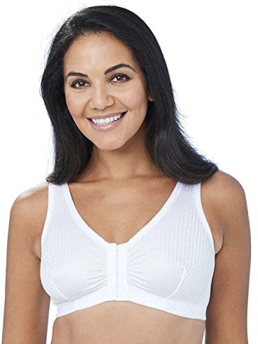 Eden House Ladies Front Fastening Bra Non Wired Magic Cotton Bra White 24