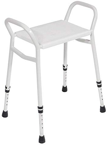 Aidapt Height Adjustable Light Weight Shower and Bath Stool with Anti Slip Feet, Easy Clean Surface and Hand Grip to Aid Stability. for Elderly, Disabled, Pregnant or Unsteady on Their Feet Users