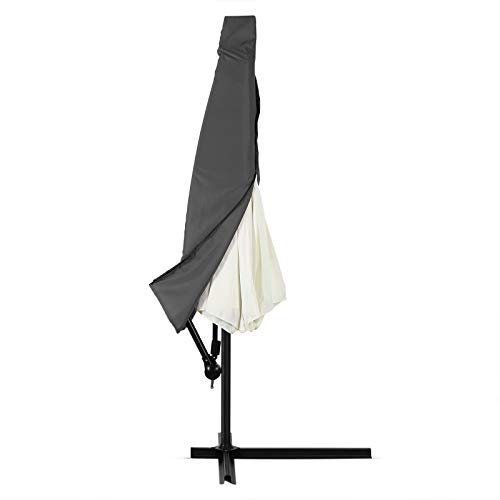 Deuba Housse de Protection pour Parasol Ø3m Anthracite bâche de Protection en Polyester résistant avec Fermeture éclair