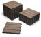 SAM Terrassenfliesen WPC Kunststoff, 22er Spar Set für 2m², Farbe schoko, Bodenbelag mit Drainage, Garten Klick-Fliesen