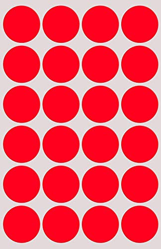 Etiketten Neon Rot 25 mm runde Aufkleber – 2,5 cm Sticker 360 Stück von Royal Green