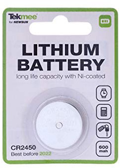TEKMEE - CR2450 Batteria al litio a bottone 600mAh