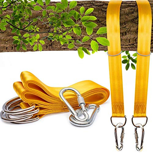 Hängende Schaukel Befestigung, Swing Hanging Gurt Kit Premium Schaukel Hängematte für Schaukel Garten und Hängematten, Gelb,5cmx1.5m