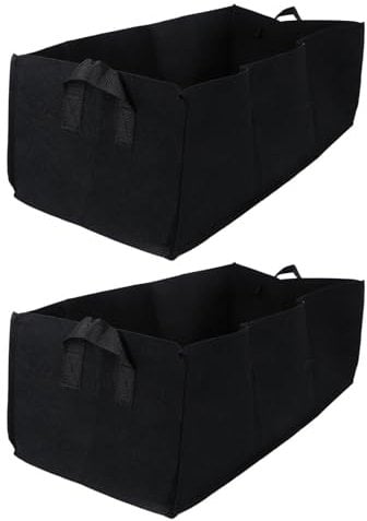 YARNOW 2Pcs Grow Bags for Vegetables, Plants, and Flowers - Fabric Raised Garden Bed, Easy Drainage, and Portable Design (Black)