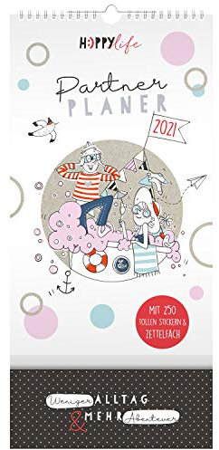 H:)PPY life Partnerkalender 2021, Kalender für zwei, Planer für 2 - 2021, Wandkalender für Paare