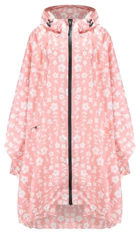 Freiesoldaten Femmes Étanche Poncho de Pluie Élégant Réutilisable Poids Léger Extérieur Imperméable avec Capuche