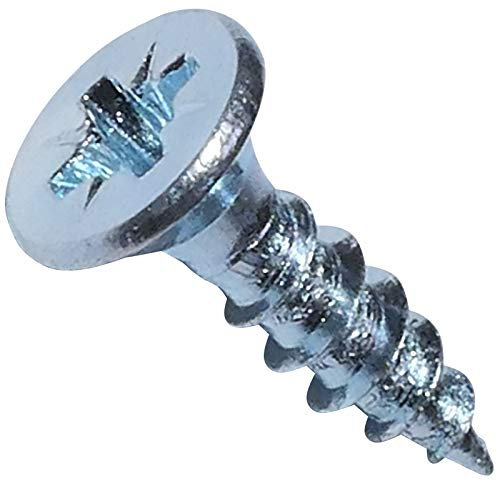 AERZETIX - Juego de 100 - Tornillo para madera - Ø3x12mm - Acero galvanizado - Metal - Cabeza fresada - Huella Cruciforme Pozidriv - Color plata - C44782