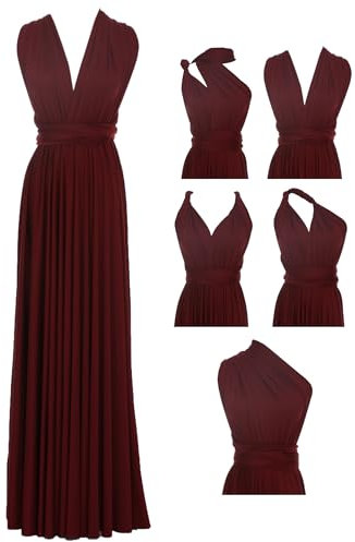 Edaydress Umwandelbares Maxikleid, vielseitig verwendbar, für Party, Hochzeit, Brautjungfer, lange Kleider, 30/56/(XS/3XL)