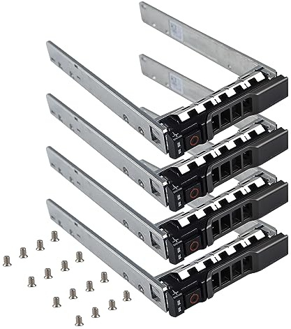 Festplatteneinschub, 2,5 Zoll SSD HDD Caddy G176J 0G176J Festplattenhalterung SAS SATA Caddy kompatibel für Dell PowerEdge R720 R630 R730 R830 R930 T430 T440 T640 R720XD, 4 Stück