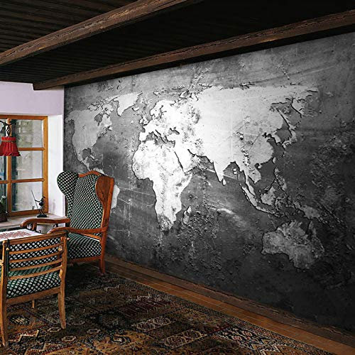 HGFHGD Mural 3D Wallpaper Retro World map Wallpaper roll Paper Office Living Room Sofa Background Wallpaper Wall Art Decoration
