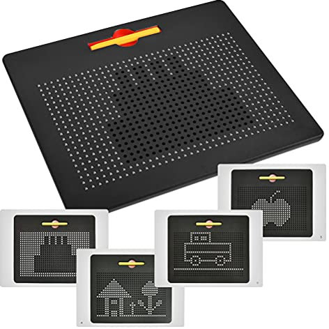 FOCCTS Magnetisches Zeichenbrett aus Stahlkugel, Magnetisches Zeichenbrett mit Filzstift und Stahlkugel, Magnetisches Zeichentablett pädagogisches Spielzeuggeschenk(Schwarz)