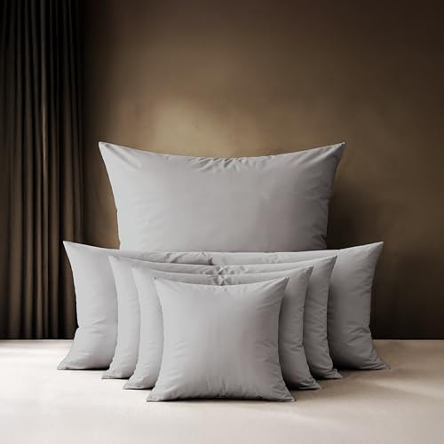 Lavea® 2er Set Kissenbezug 80x80 cm - Silber | 100% Baumwolle – Flauschige Kissenhülle mit Reißverschluss, weiche Kopfkissenbezüge, OEKO-TEX® zertifiziert, Serie Jasmin