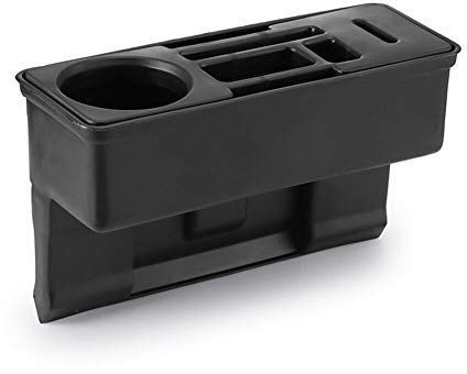 Baceyong H847658 Multifunctional Gap Catcher Car Seat Storage Box, Pocket Organiser Drink Holder, Gadget Phone Cup Holder,Black