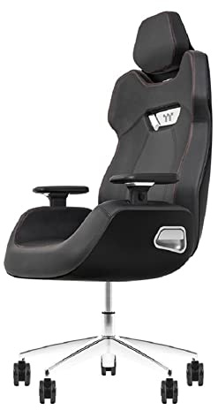 Thermaltake Argent E700 Gaming Chair Storm Black| Design by Studio F.A. Porsche | Bürostuhl | Echtleder | Ergonomisch schwarz