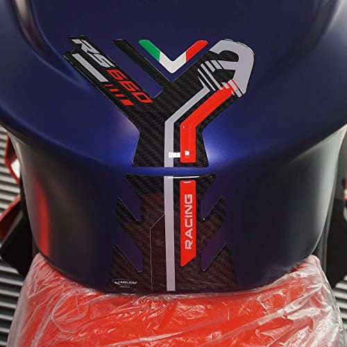 labelbike - 3D Harz Tankpad Aufkleber Motorrad Tank Dekoration und Schutz Kompatibel mit Aprilia RS 660 2020-2025 Rot