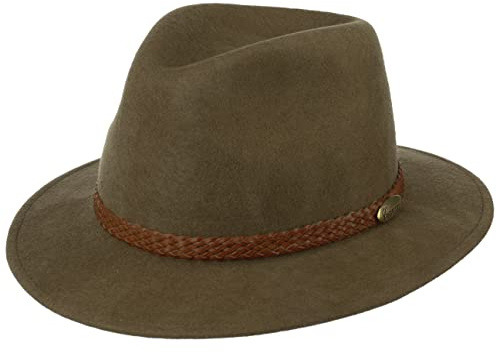 LIERYS Traveller Filzhut Herren Made in Italy Wasserabweisend Knautschbar Herbst Winter Khaki 56 cm