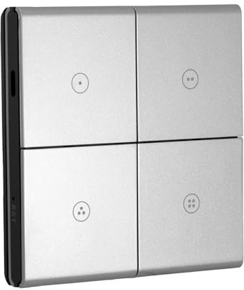 Candeo 4 button Wireless Scene Switch remote control, requires Tuya Zigbee Hub, interchangeable button tiles, USB rechargeable