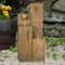 Wehmann Gartenbrunnen Rustikal Holzoptik Terrassenbrunnen mit Beleuchtung, Holzbraun, 80