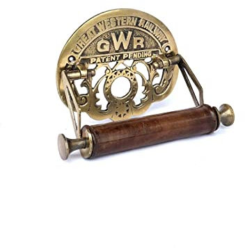 VCraft Victorian Crafts Antique Brass GWR Toilet Roll Holder Classic Design,19 x 15 x14 centimetres,NHGTR764