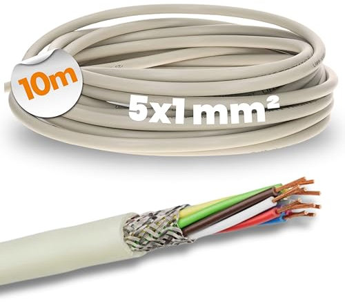 10 metri Lapp 0034805 LiYCY 5x1 mm² Cavo di controllo I Cavo dati in PVC grigio I Cavo di collegamento LED