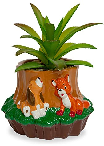 Disney The Fox and the Hound 4-Inch Mini Planter With Artificial Succulent