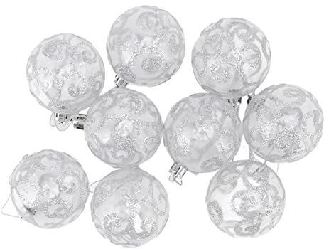 Zerodis Weihnachtsschmuck, Unzerbrechlich, Multifunktional, Exquisite Kunststoff-Weihnachtskugel-Ornamente Zum Aufhängen für Zuhause (Silber)