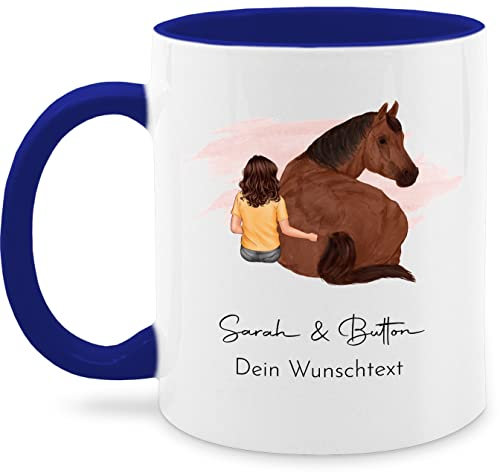 Tasse Tassen 325ml - Pferd - Pferdemädchen Namen - Pferde Mädchen Geschenk - 325 ml - Dunkelblau - geschenke für reiterinnen reitersachen pferden pferdemotiv glühweintassen pferdetassen