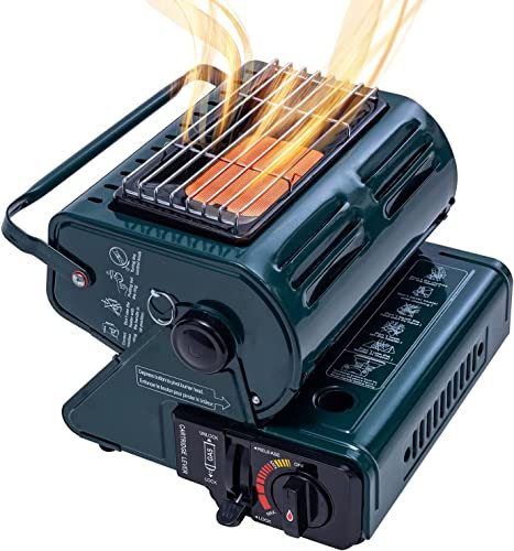 SOOZEE Propan- oder Butan-Dual-Fuel-Heizung Camping-Raumheizer mit tragbarem Griff for Outdoor-Camping-Fischen, Jagd, Sport und Unterhaltung, Camping, Kochen