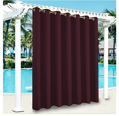 Outdoor Vorhang Wetterfest Outdoor Vorhänge Gardinen Blickdichter Vorhang terasse Sonnenschutz Vorhang Gardinen Vorhänge für den außenbereich Metallösen Rot 1 Stück ,162*223cm(W*L)