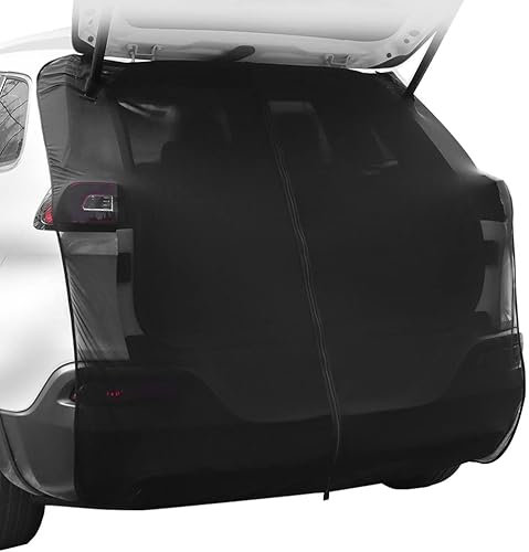 Heckklappen-Sonnenschutz mit magnetischem Fliegengitter, große Größe Sonnenschutz Vorhänge für SUV, Van, Wohnmobil, Caravan, Campingzubehör (M)