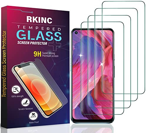 RKINC Screen Protector [4-Pack] for Oppo Find X3 Lite, Tempered Glass Film Screen Protector, 0.33mm [LifetimeWarranty][Anti-Scratch][Anti-Shatter][Bubble-Free]