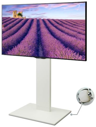 WALL V2 Caster High Type | Japanisch Rollbarer, Verschiebbarer und Freistehender 32-60 Zoll Universal TV-Ständer mit verdeckten Rollen | Satin Weiß