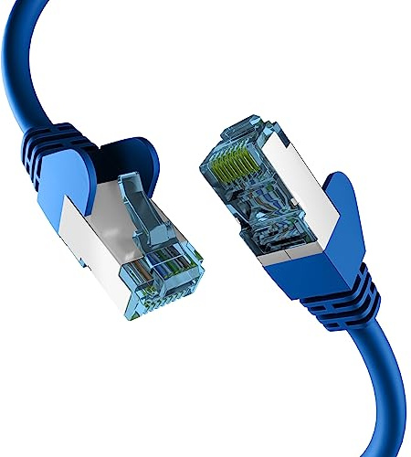 EFB-Elektronik - CAT. 7 Netzwerkkabel bis zu 10 Gbit - 10m LAN Kabel Ethernet Kabel Patchkabel mit Klinken-/Knickschutz - RJ45 Anschluss, S/FTP PIMF Schirmung - Blau